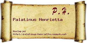 Palatinus Henrietta névjegykártya